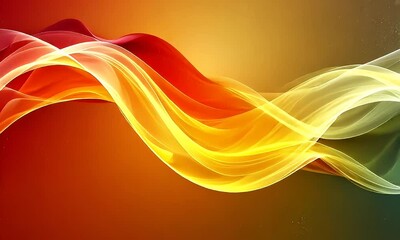 Wall Mural - Abstract Flowing Waves of Colorful Light in Warm Hues of Red, Yellow and Orange Creating a Dynamic and Ethereal Background Visual
