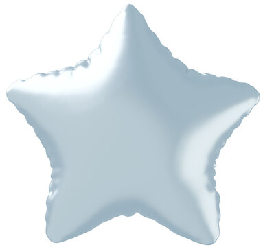 3D画像_星型の風船_シルバー