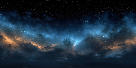 360 degree space nebula panorama, equirectangular projection, environment map. hdri spherical panora
