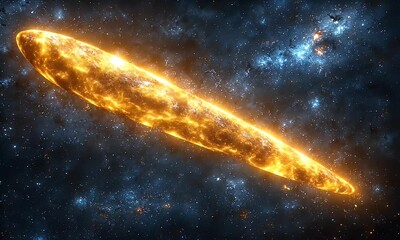 Wall Mural - A Stunning Golden Cosmic Phenomenon With Glowing Features in Deep Space Visualization a Stunning Display of Stellar Beauty in the Galaxy