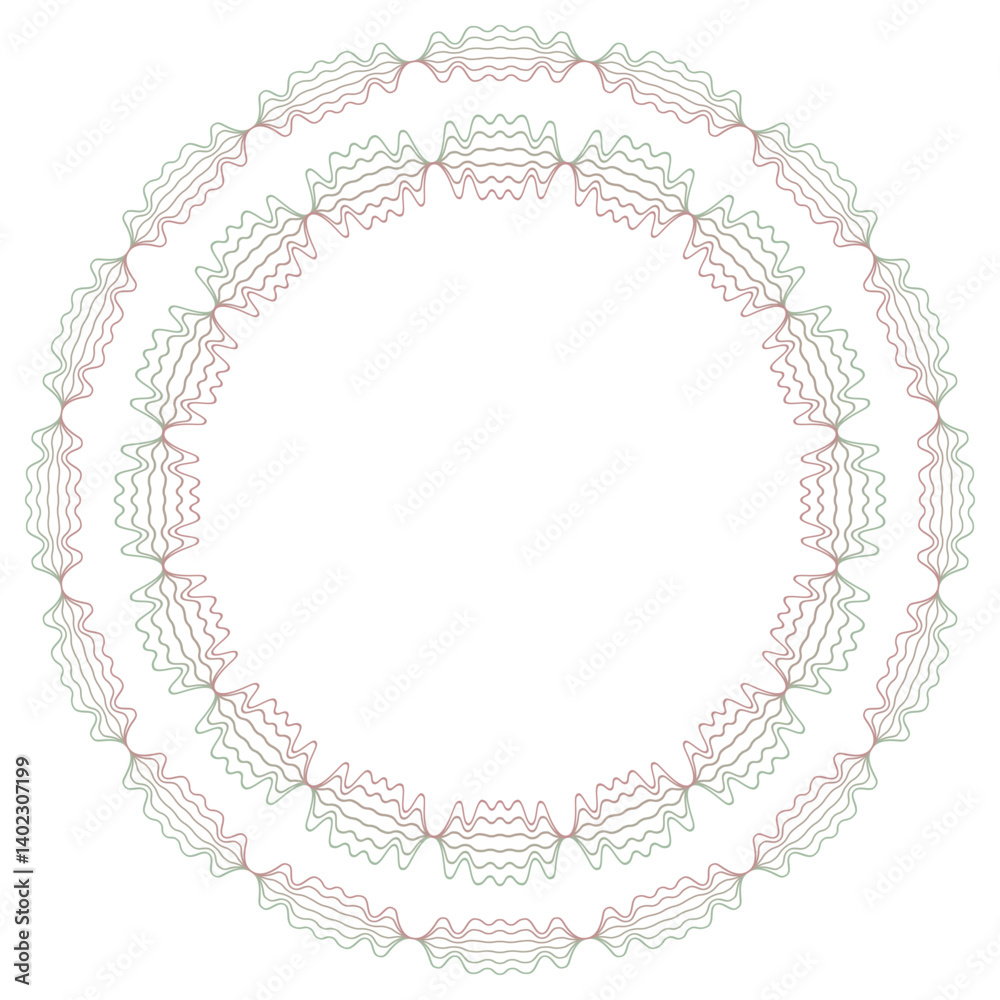 Round Watermark Design Watermark guilloche elements for money banknote, and certificate design ...