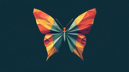Poster - origami butterfly generative ai illustration