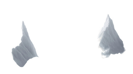 Poster - Abstract Grey Ice Formations on Transparent Background, PNG