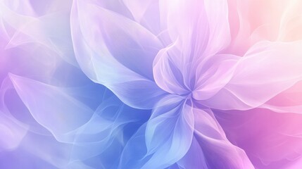 Poster - A delicate abstract flower gently fading into a soft gradient background, creating a serene and calming atmosphere perfect for text overlay. illustration