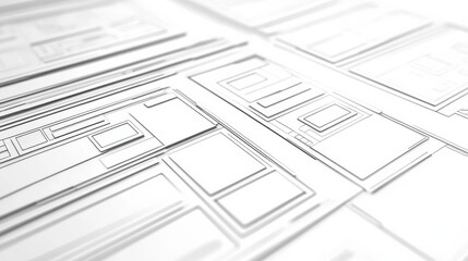 Poster - Website Design Wireframe Examples Of Web And Mobile Wireframe Sketches Printable isolated with white highlights, png illustration
