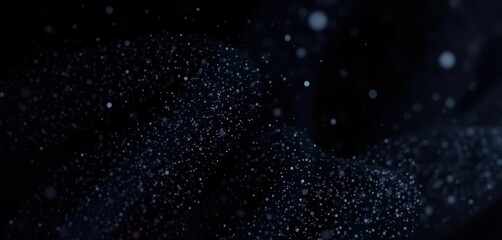 Microscopic dust motes dance in inky blackness, grain, mystical, mysterious