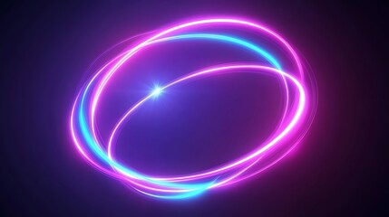 Aufkleber - Vibrant glowing orbs of light intertwine in a dark space, creating a mesmerizing visual effect