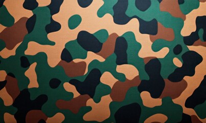 Poster - Seamless camouflage pattern featuring earth tones, ideal for military, hunting, or fashion themes.