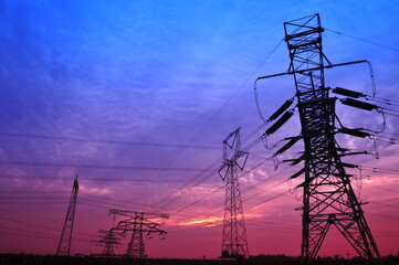 Wall Mural - high voltage electric tower line