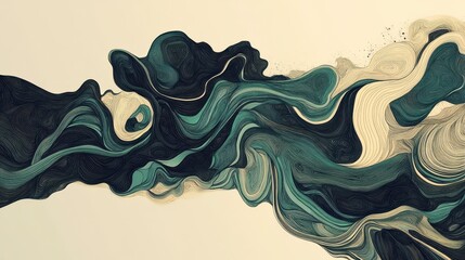 Poster - abstract organic lines as panorama wallpaper background illustration