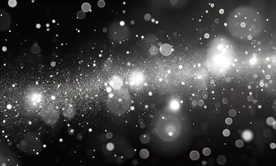 Wall Mural - Elegant Bokeh Light Particles Creating a Dreamy Atmosphere Against a Black Background with Subtle Sparkles and Twinkling Effects