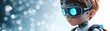 © NingPhattraphorn - Engaging ai tutor innovation classroom digital art futuristic close-up ai education,A futuristic boy with glowing goggles stands against a bokeh background, themes of technology and exploration