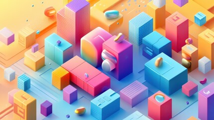 Poster - 2025 numbers isometric illustration. 3d rendering illustration. illustration