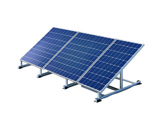 solar panels on white background