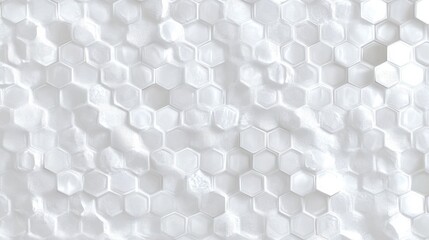 Poster - bright white abstract hexagon wallpaper or background - 3d render illustration