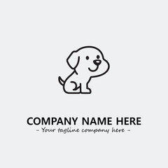dog illustration black and white for logo company vector image