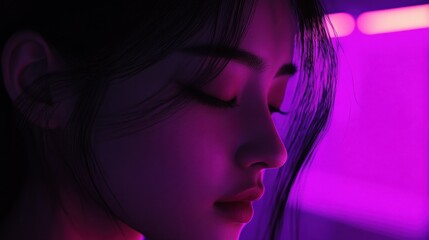 Poster - purple light on black create with ai illustration