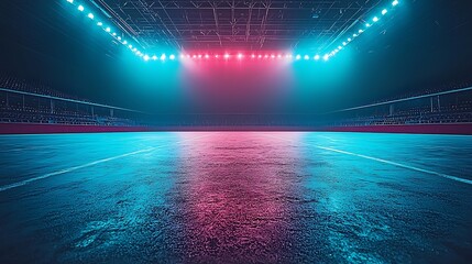 Poster - Neon Lit Industrial Arena Background