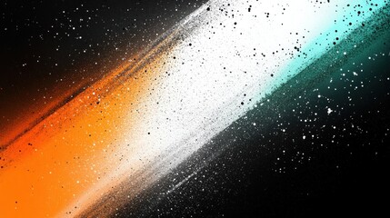 Poster - luminous grainy banner background, orange white teal black color gradient abstract poster header cov