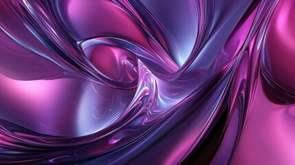 Poster - Three-dimensional rendering of abstract light trails in pink and purple hues. illustration