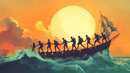 Poster - Successful teamwork concept illustration