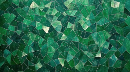 Poster - Green polygonal pattern Abstract geometric background Triangular mosaic, perfect for website, mobile, app, advertisement, social media illustration