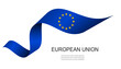 © Cobalt - European Union flag on waving ribbon, EU flag.