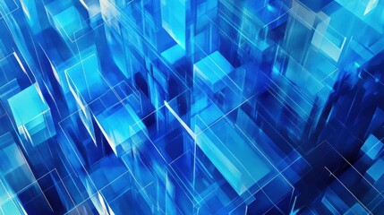 Poster - Blue Financial Data Chart Abstract Wallpaper for Bank Branch illustration