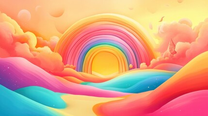 Poster - rainbow effect modern illustration