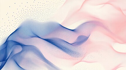 Poster - Abstract pink and blue data flow visual background with diagonal lines and dots elegant and modern illustration