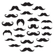 © firoz - Vector Black silhouettes mustache icons. with white background
