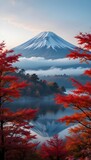 mount fuji in autumn