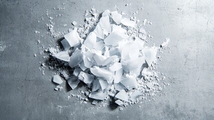 Poster - Chill-themed photo of scattered crushed ice pieces, cold and fresh aesthetic