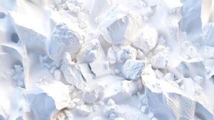 Poster - Detailed close-up of crushed ice chunks, shimmering surface with frost highlights