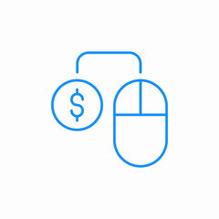 Poster - Mouse click money cursor icon vector sign