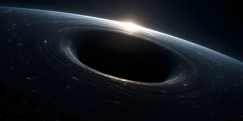 Wall Mural - cosmic abyss: a colossal black hole's violent embrace in deep space, witness the raw power and unfat