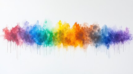 Poster - Vibrant Watercolor Abstract Art with Colorful Drips and Splashes