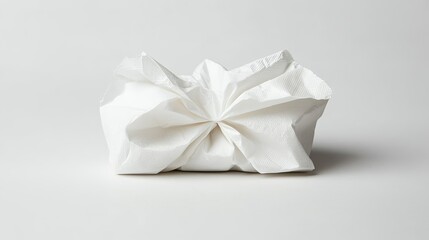 Aufkleber - Crumpled White Paper Wrap on Solid Background for Creative Design