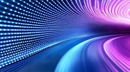 Poster - Abstract Speed Tunnel with Blue and Purple Light Trails