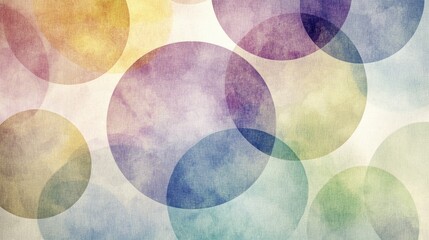 Aufkleber - Soft Colorful Circles on Subtle Textured Background for Abstract Design