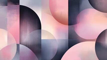 Poster - Abstract Pink and Blue Shapes with Soft Textures for Modern Art