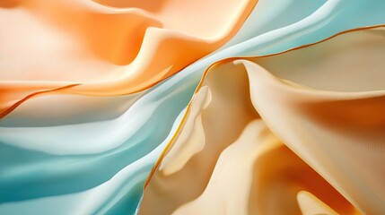 Poster - Soft Textured Fabric Drapery in Warm and Cool Color Shades