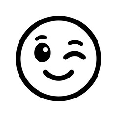 Poster - Winking emoji face expressing playfulness 