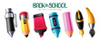 © Zeinous - Back to school drawing 3d pen elements clipart set. School pen drawing and writing tool elements like pencil, marker, highlighter, crayon, color pencil, fountain pen and paint brush clip art
