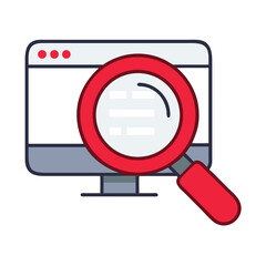 Poster - Search Icon with Magnifying Glass on Computer Screen  