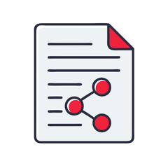 Poster - Icon representing document sharing with connection symbols  