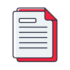 Poster - Icon of Document with Red Corner  
