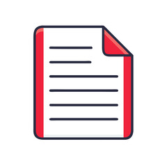 Poster - Icon of a document with a red corner and blank lines  