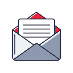 Poster - Icon of an Envelope with a Letter Inside  