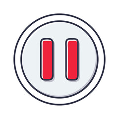 Poster - Icon representing pause button in a minimalist style  